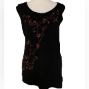 NWT Carole Little Knitwear Sleeveless Embroidered Sequin Sweater Size XL